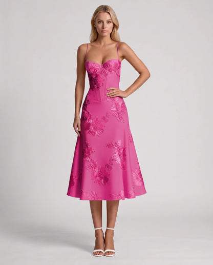 Majorelle Midi Dresses — Hot Pink