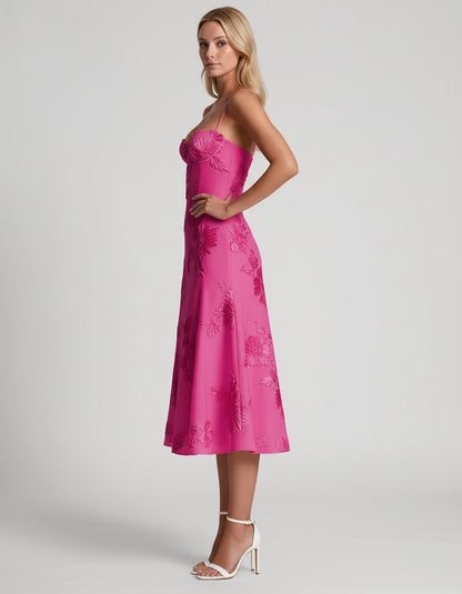 Majorelle Midi Dresses — Hot Pink | SKU: RB-8775c3-hotpink-2,RB-8775c3-hotpink-4,RB-8775c3-hotpink-6,RB-8775c3-hotpink-8,RB-8775c3-hotpink-10,RB-8775c3-hotpink-12,RB-8775c3-hotpink-14,RB-8775c3-hotpink-16,RB-8775c3-hotpink-16W,RB-8775c3-hotpink-18W,RB-8775c3-hotpink-20W,RB-8775c3-hotpink-22W