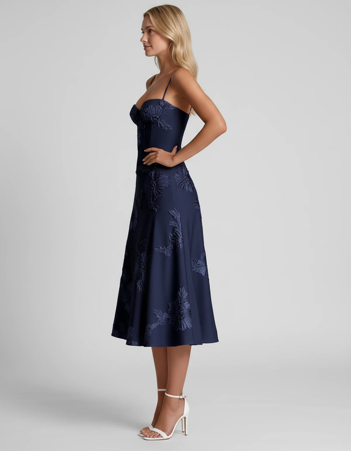 Majorelle Midi Dresses — Navy | SKU: RB-8775c3-navy-2,RB-8775c3-navy-4,RB-8775c3-navy-6,RB-8775c3-navy-8,RB-8775c3-navy-10,RB-8775c3-navy-12,RB-8775c3-navy-14,RB-8775c3-navy-16,RB-8775c3-navy-16W,RB-8775c3-navy-18W,RB-8775c3-navy-20W,RB-8775c3-navy-22W