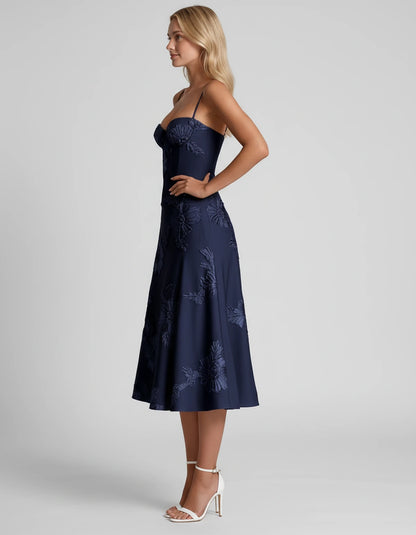 Majorelle Midi Dresses — Navy | SKU: RB-8775c3-navy-2,RB-8775c3-navy-4,RB-8775c3-navy-6,RB-8775c3-navy-8,RB-8775c3-navy-10,RB-8775c3-navy-12,RB-8775c3-navy-14,RB-8775c3-navy-16,RB-8775c3-navy-16W,RB-8775c3-navy-18W,RB-8775c3-navy-20W,RB-8775c3-navy-22W
