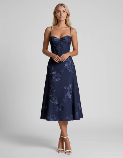Majorelle Midi Dresses — Navy | SKU: RB-8775c3-navy-2,RB-8775c3-navy-4,RB-8775c3-navy-6,RB-8775c3-navy-8,RB-8775c3-navy-10,RB-8775c3-navy-12,RB-8775c3-navy-14,RB-8775c3-navy-16,RB-8775c3-navy-16W,RB-8775c3-navy-18W,RB-8775c3-navy-20W,RB-8775c3-navy-22W