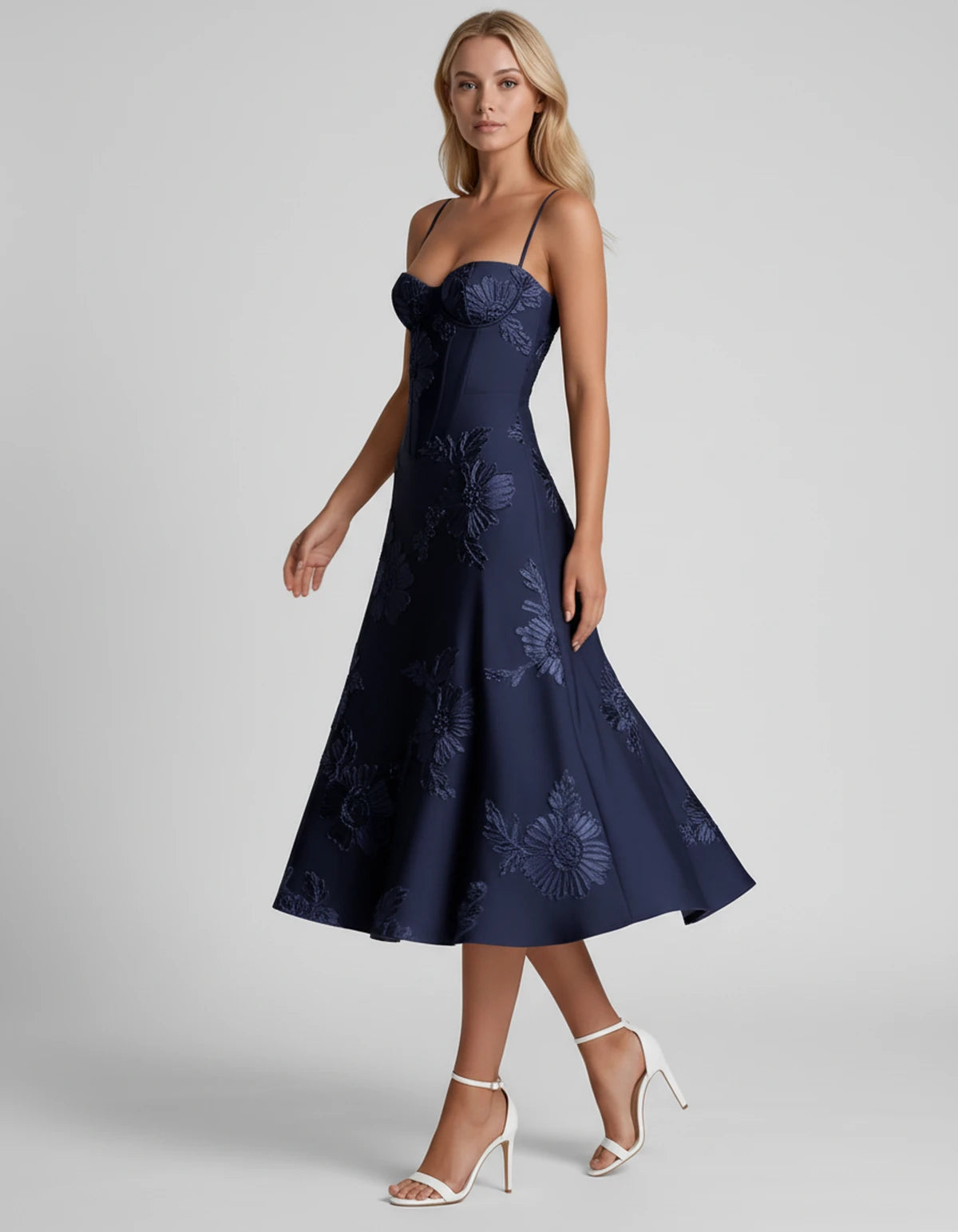Majorelle Midi Dresses — Navy | SKU: RB-8775c3-navy-2,RB-8775c3-navy-4,RB-8775c3-navy-6,RB-8775c3-navy-8,RB-8775c3-navy-10,RB-8775c3-navy-12,RB-8775c3-navy-14,RB-8775c3-navy-16,RB-8775c3-navy-16W,RB-8775c3-navy-18W,RB-8775c3-navy-20W,RB-8775c3-navy-22W