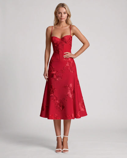 Majorelle Midi Dresses — Red