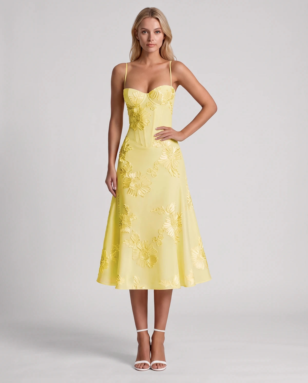Majorelle Midi Dresses — Yellow