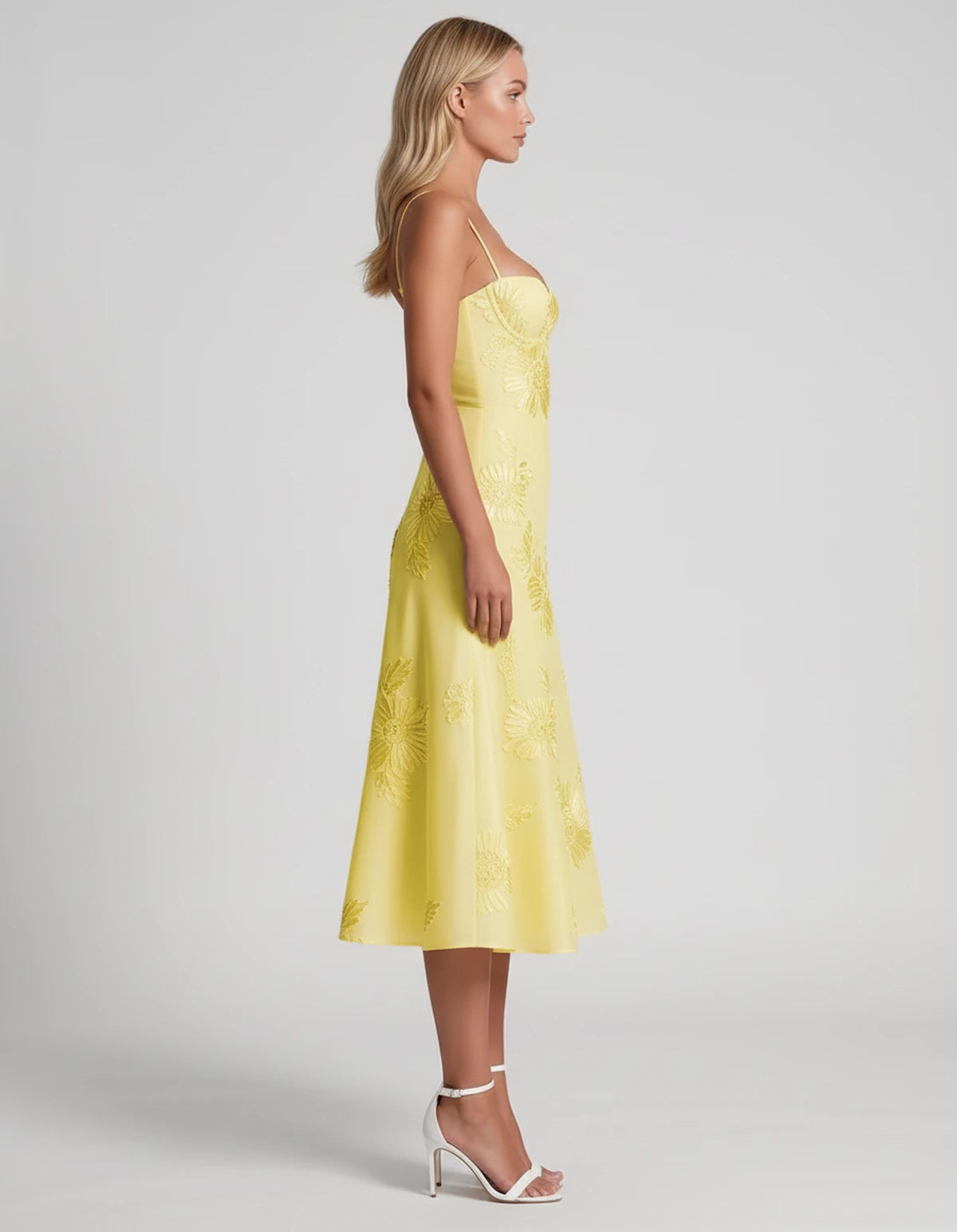 Majorelle Midi Dresses — Yellow | SKU: RB-8775c3-yellow-2,RB-8775c3-yellow-4,RB-8775c3-yellow-6,RB-8775c3-yellow-8,RB-8775c3-yellow-10,RB-8775c3-yellow-12,RB-8775c3-yellow-14,RB-8775c3-yellow-16,RB-8775c3-yellow-16W,RB-8775c3-yellow-18W,RB-8775c3-yellow-20W,RB-8775c3-yellow-22W