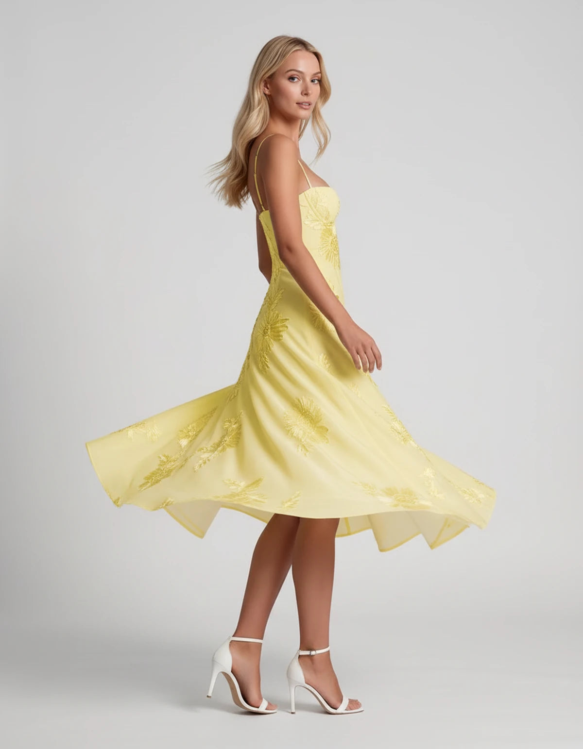 Majorelle Midi Dresses — Yellow | SKU: RB-8775c3-yellow-2,RB-8775c3-yellow-4,RB-8775c3-yellow-6,RB-8775c3-yellow-8,RB-8775c3-yellow-10,RB-8775c3-yellow-12,RB-8775c3-yellow-14,RB-8775c3-yellow-16,RB-8775c3-yellow-16W,RB-8775c3-yellow-18W,RB-8775c3-yellow-20W,RB-8775c3-yellow-22W