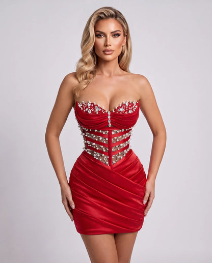 Malvina Mini Dress — Red
