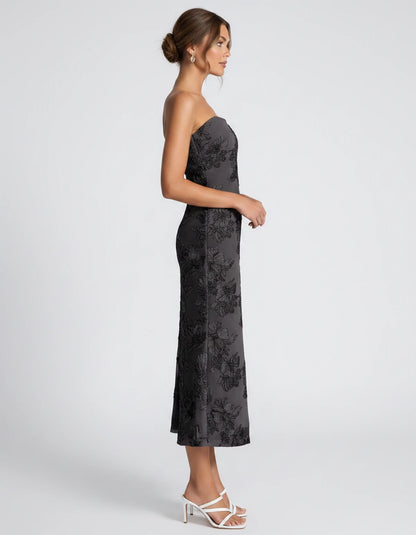 Mandarine Midi Dresses — Black | SKU: RB-257a52-black-2,RB-257a52-black-4,RB-257a52-black-6,RB-257a52-black-8,RB-257a52-black-10,RB-257a52-black-12,RB-257a52-black-14,RB-257a52-black-16,RB-257a52-black-16W,RB-257a52-black-18W,RB-257a52-black-20W,RB-257a52-black-22W