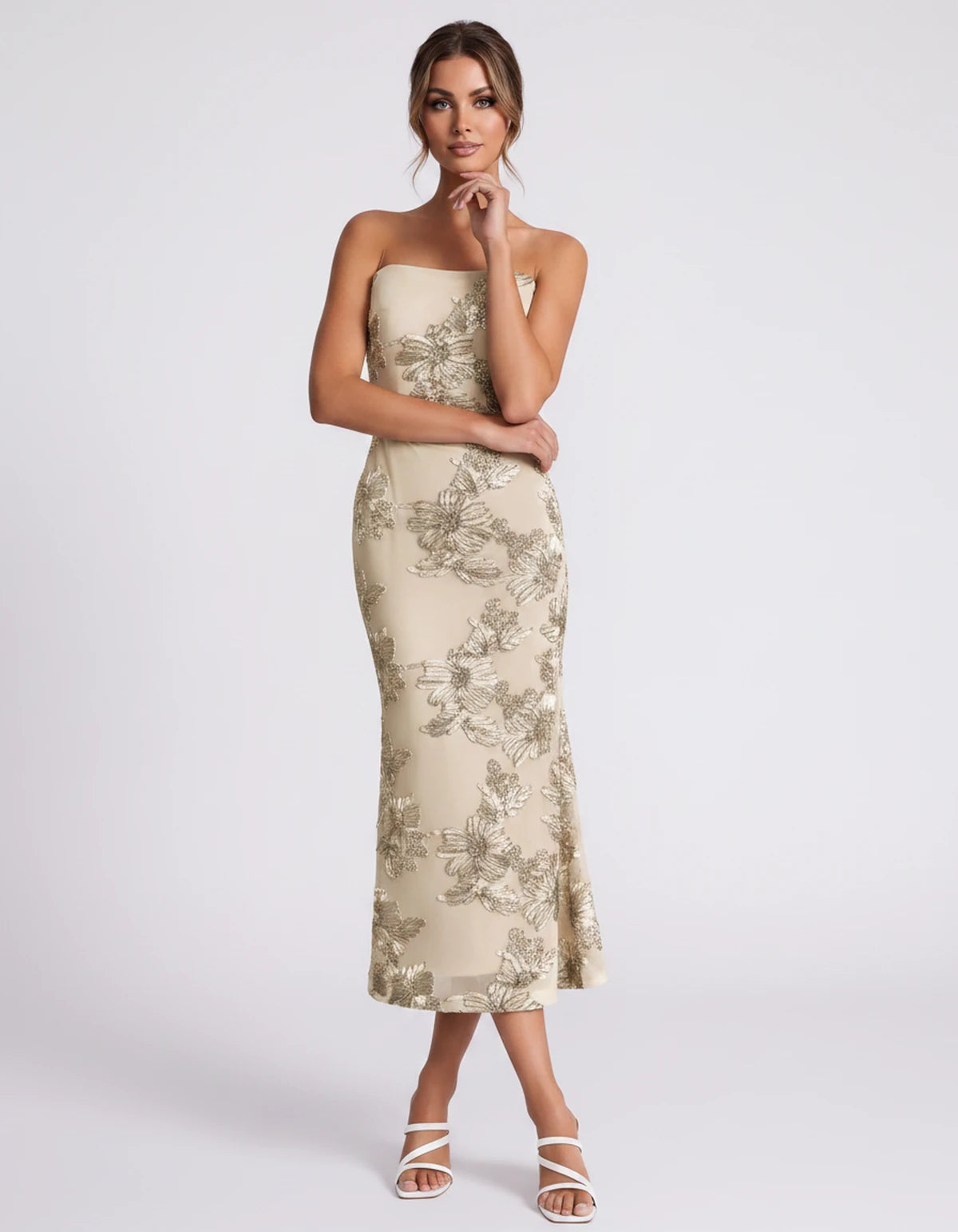 Mandarine Midi Dresses — Champagne | SKU: RB-257a52-champa2e-2,RB-257a52-champa2e-4,RB-257a52-champa2e-6,RB-257a52-champa2e-8,RB-257a52-champa2e-10,RB-257a52-champa2e-12,RB-257a52-champa2e-14,RB-257a52-champa2e-16,RB-257a52-champa2e-16W,RB-257a52-champa2e-18W,RB-257a52-champa2e-20W,RB-257a52-champa2e-22W
