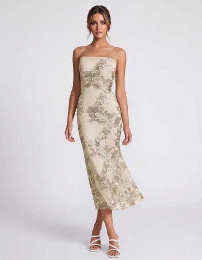 Mandarine Midi Dresses — Champagne | SKU: RB-257a52-champa2e-2,RB-257a52-champa2e-4,RB-257a52-champa2e-6,RB-257a52-champa2e-8,RB-257a52-champa2e-10,RB-257a52-champa2e-12,RB-257a52-champa2e-14,RB-257a52-champa2e-16,RB-257a52-champa2e-16W,RB-257a52-champa2e-18W,RB-257a52-champa2e-20W,RB-257a52-champa2e-22W
