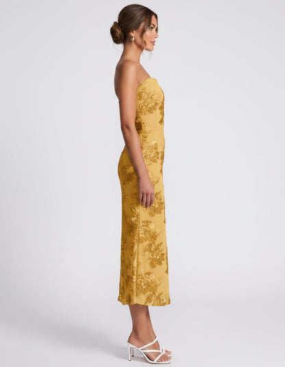 Mandarine Midi Dresses — Gold | SKU: RB-257a52-gold-2,RB-257a52-gold-4,RB-257a52-gold-6,RB-257a52-gold-8,RB-257a52-gold-10,RB-257a52-gold-12,RB-257a52-gold-14,RB-257a52-gold-16,RB-257a52-gold-16W,RB-257a52-gold-18W,RB-257a52-gold-20W,RB-257a52-gold-22W