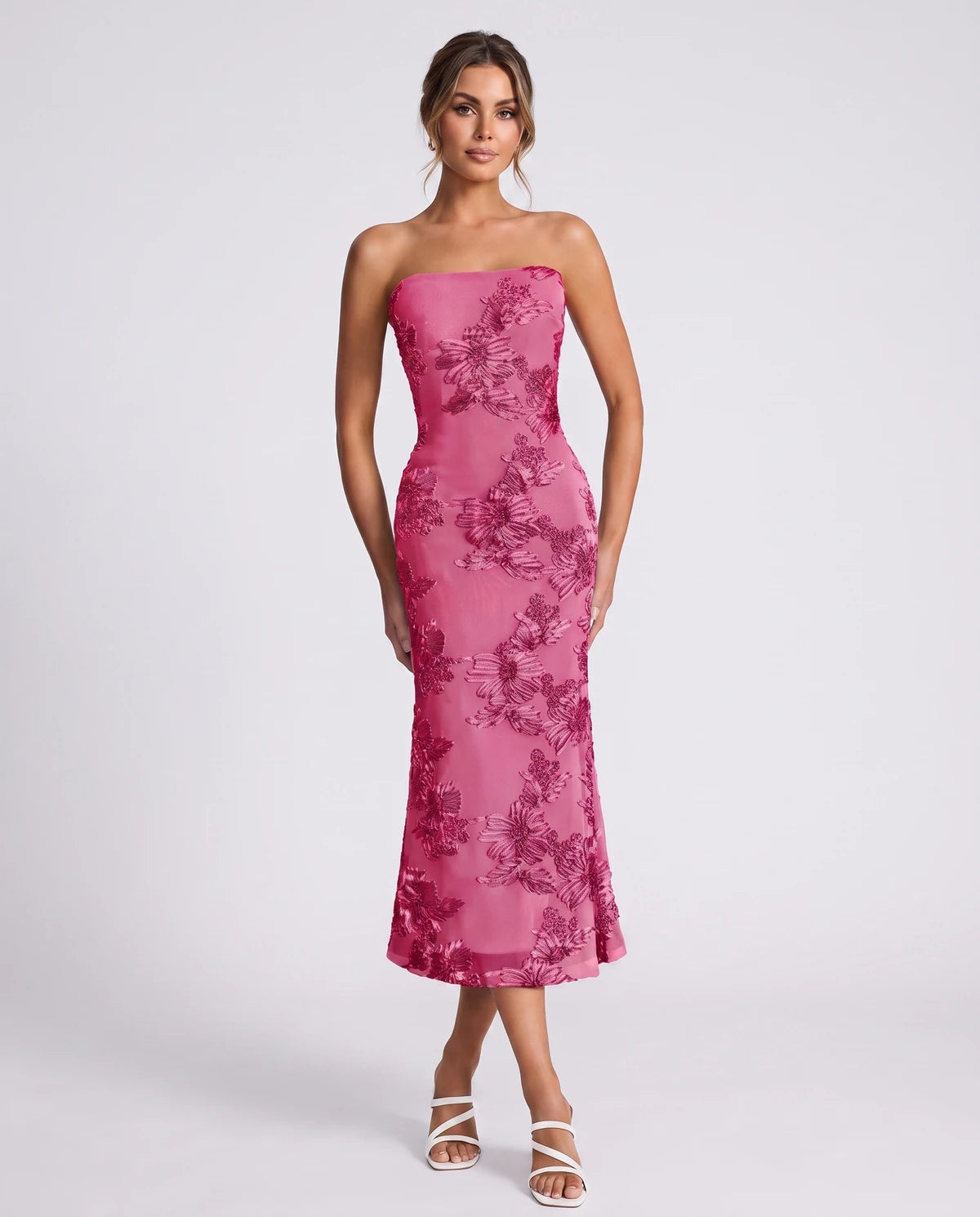 Mandarine Midi Dresses — Hot Pink