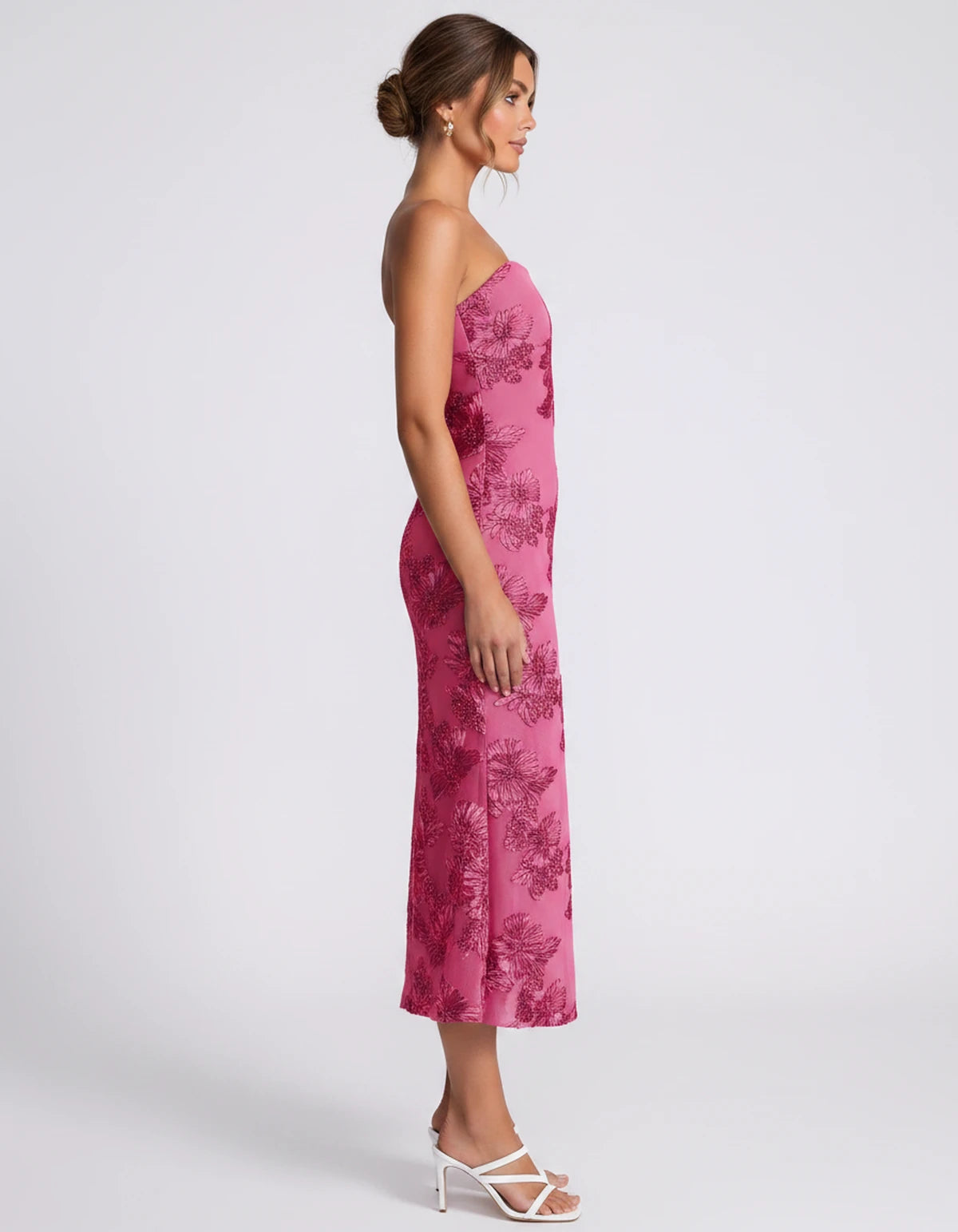 Mandarine Midi Dresses — Hot Pink | SKU: RB-257a52-hotpink-2,RB-257a52-hotpink-4,RB-257a52-hotpink-6,RB-257a52-hotpink-8,RB-257a52-hotpink-10,RB-257a52-hotpink-12,RB-257a52-hotpink-14,RB-257a52-hotpink-16,RB-257a52-hotpink-16W,RB-257a52-hotpink-18W,RB-257a52-hotpink-20W,RB-257a52-hotpink-22W