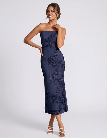 Mandarine Midi Dresses — Navy | SKU: RB-257a52-navy-2,RB-257a52-navy-4,RB-257a52-navy-6,RB-257a52-navy-8,RB-257a52-navy-10,RB-257a52-navy-12,RB-257a52-navy-14,RB-257a52-navy-16,RB-257a52-navy-16W,RB-257a52-navy-18W,RB-257a52-navy-20W,RB-257a52-navy-22W