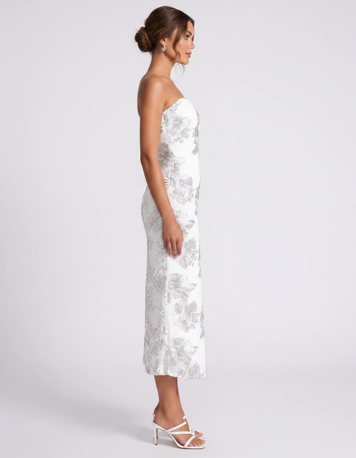 Mandarine Midi Dresses — White | SKU: RB-257a52-white-2,RB-257a52-white-4,RB-257a52-white-6,RB-257a52-white-8,RB-257a52-white-10,RB-257a52-white-12,RB-257a52-white-14,RB-257a52-white-16,RB-257a52-white-16W,RB-257a52-white-18W,RB-257a52-white-20W,RB-257a52-white-22W
