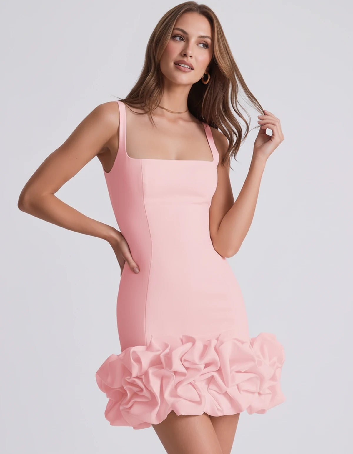 Marceline Mini Dresses — Pink | SKU: RB-fe4b06-pink-2,RB-fe4b06-pink-4,RB-fe4b06-pink-6,RB-fe4b06-pink-8,RB-fe4b06-pink-10,RB-fe4b06-pink-12,RB-fe4b06-pink-14,RB-fe4b06-pink-16,RB-fe4b06-pink-16W,RB-fe4b06-pink-18W,RB-fe4b06-pink-20W,RB-fe4b06-pink-22W