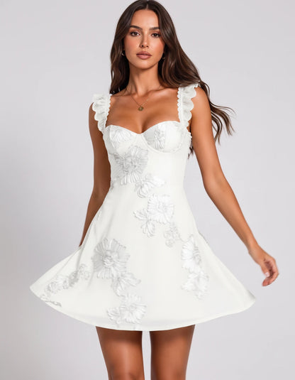 Mariposa Mini Dresses — White | SKU: RB-2b3a28-white-2,RB-2b3a28-white-4,RB-2b3a28-white-6,RB-2b3a28-white-8,RB-2b3a28-white-10,RB-2b3a28-white-12,RB-2b3a28-white-14,RB-2b3a28-white-16,RB-2b3a28-white-16W,RB-2b3a28-white-18W,RB-2b3a28-white-20W,RB-2b3a28-white-22W