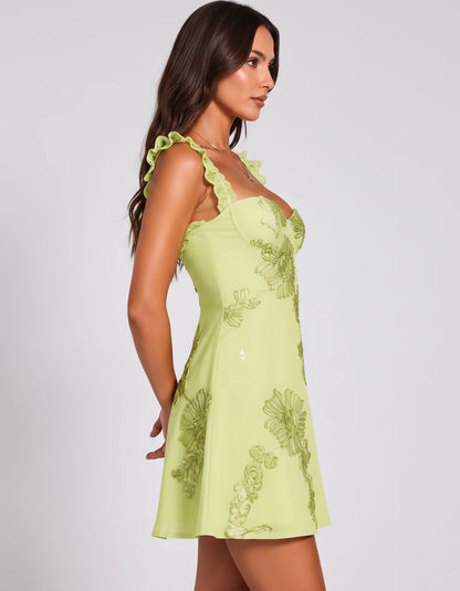 Mariposa Mini Dresses — Yellow | SKU: RB-2b3a28-yellow-2,RB-2b3a28-yellow-4,RB-2b3a28-yellow-6,RB-2b3a28-yellow-8,RB-2b3a28-yellow-10,RB-2b3a28-yellow-12,RB-2b3a28-yellow-14,RB-2b3a28-yellow-16,RB-2b3a28-yellow-16W,RB-2b3a28-yellow-18W,RB-2b3a28-yellow-20W,RB-2b3a28-yellow-22W