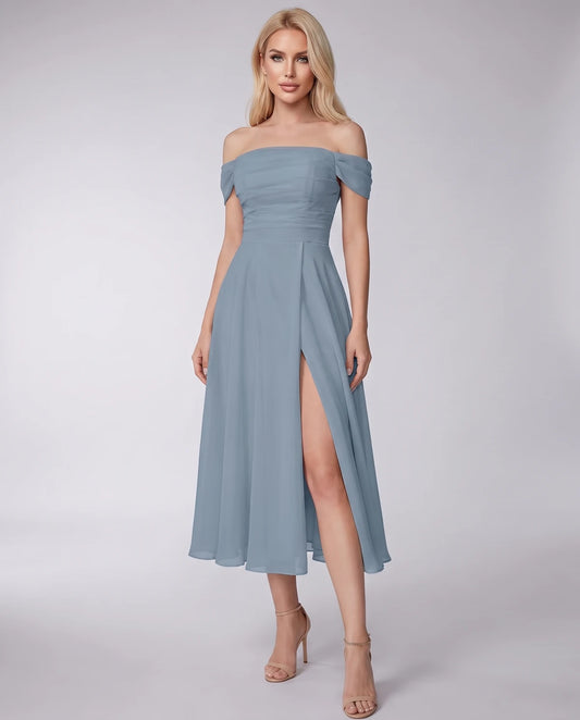 Marisol Midi Dresses — Dusty Blue