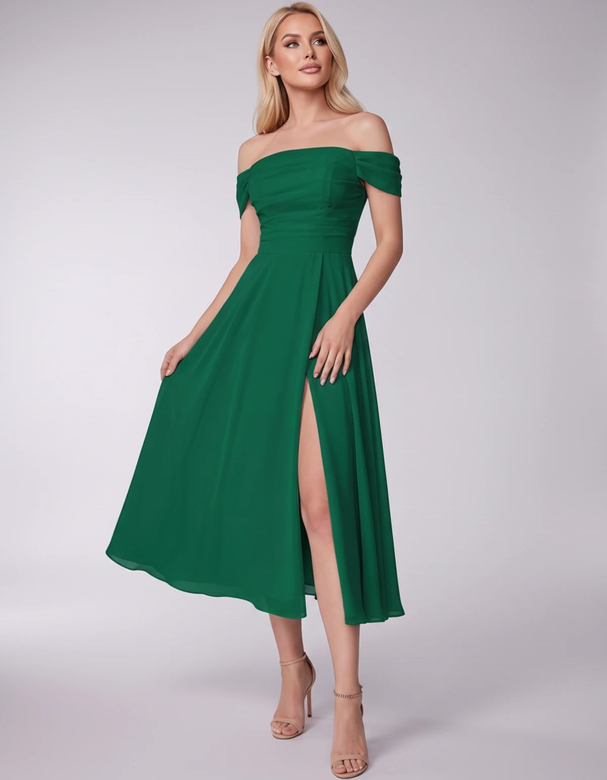Marisol Midi Dresses — Emerald | SKU: RB-3c3e40-emerald-2,RB-3c3e40-emerald-4,RB-3c3e40-emerald-6,RB-3c3e40-emerald-8,RB-3c3e40-emerald-10,RB-3c3e40-emerald-12,RB-3c3e40-emerald-14,RB-3c3e40-emerald-16,RB-3c3e40-emerald-16W,RB-3c3e40-emerald-18W,RB-3c3e40-emerald-20W,RB-3c3e40-emerald-22W