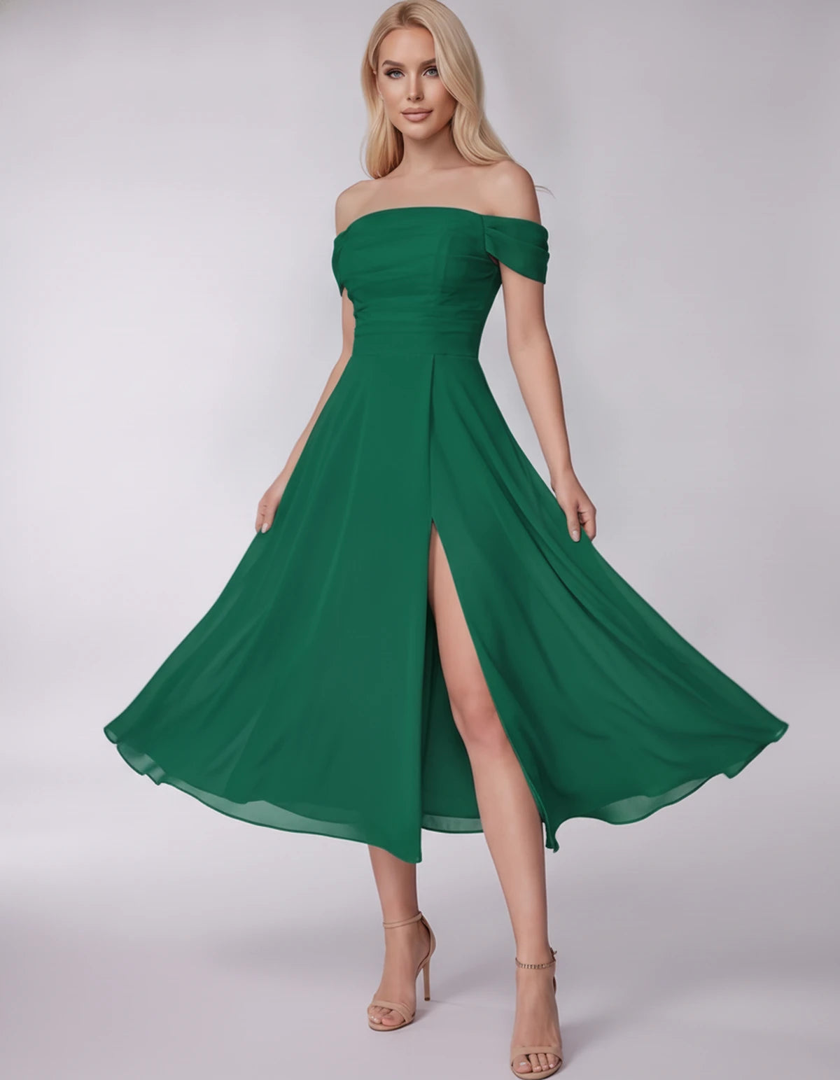 Marisol Midi Dresses — Emerald | SKU: RB-3c3e40-emerald-2,RB-3c3e40-emerald-4,RB-3c3e40-emerald-6,RB-3c3e40-emerald-8,RB-3c3e40-emerald-10,RB-3c3e40-emerald-12,RB-3c3e40-emerald-14,RB-3c3e40-emerald-16,RB-3c3e40-emerald-16W,RB-3c3e40-emerald-18W,RB-3c3e40-emerald-20W,RB-3c3e40-emerald-22W