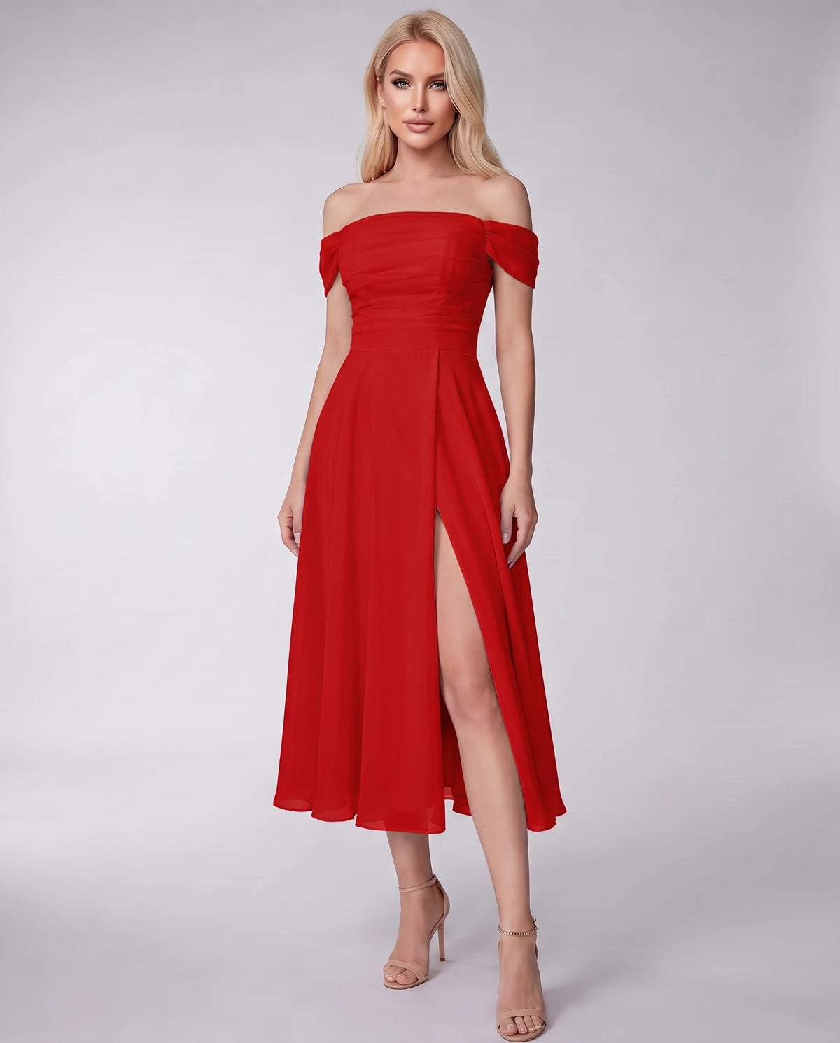 Marisol Midi Dresses — Red