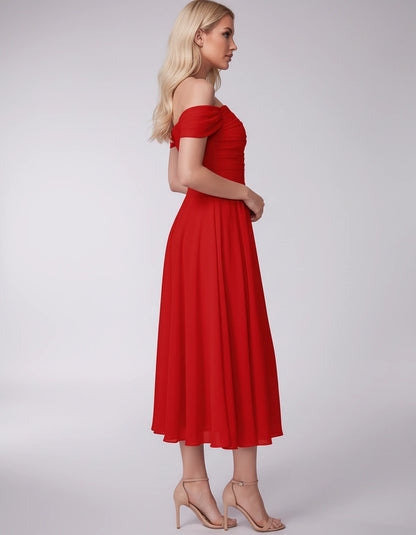 Marisol Midi Dresses — Red | SKU: RB-3c3e40-red-2,RB-3c3e40-red-4,RB-3c3e40-red-6,RB-3c3e40-red-8,RB-3c3e40-red-10,RB-3c3e40-red-12,RB-3c3e40-red-14,RB-3c3e40-red-16,RB-3c3e40-red-16W,RB-3c3e40-red-18W,RB-3c3e40-red-20W,RB-3c3e40-red-22W