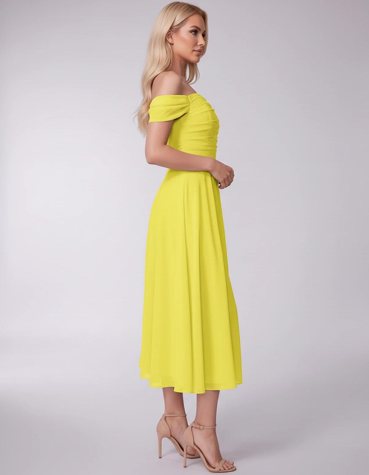 Marisol Midi Dresses — Yellow | SKU: RB-3c3e40-yellow-2,RB-3c3e40-yellow-4,RB-3c3e40-yellow-6,RB-3c3e40-yellow-8,RB-3c3e40-yellow-10,RB-3c3e40-yellow-12,RB-3c3e40-yellow-14,RB-3c3e40-yellow-16,RB-3c3e40-yellow-16W,RB-3c3e40-yellow-18W,RB-3c3e40-yellow-20W,RB-3c3e40-yellow-22W