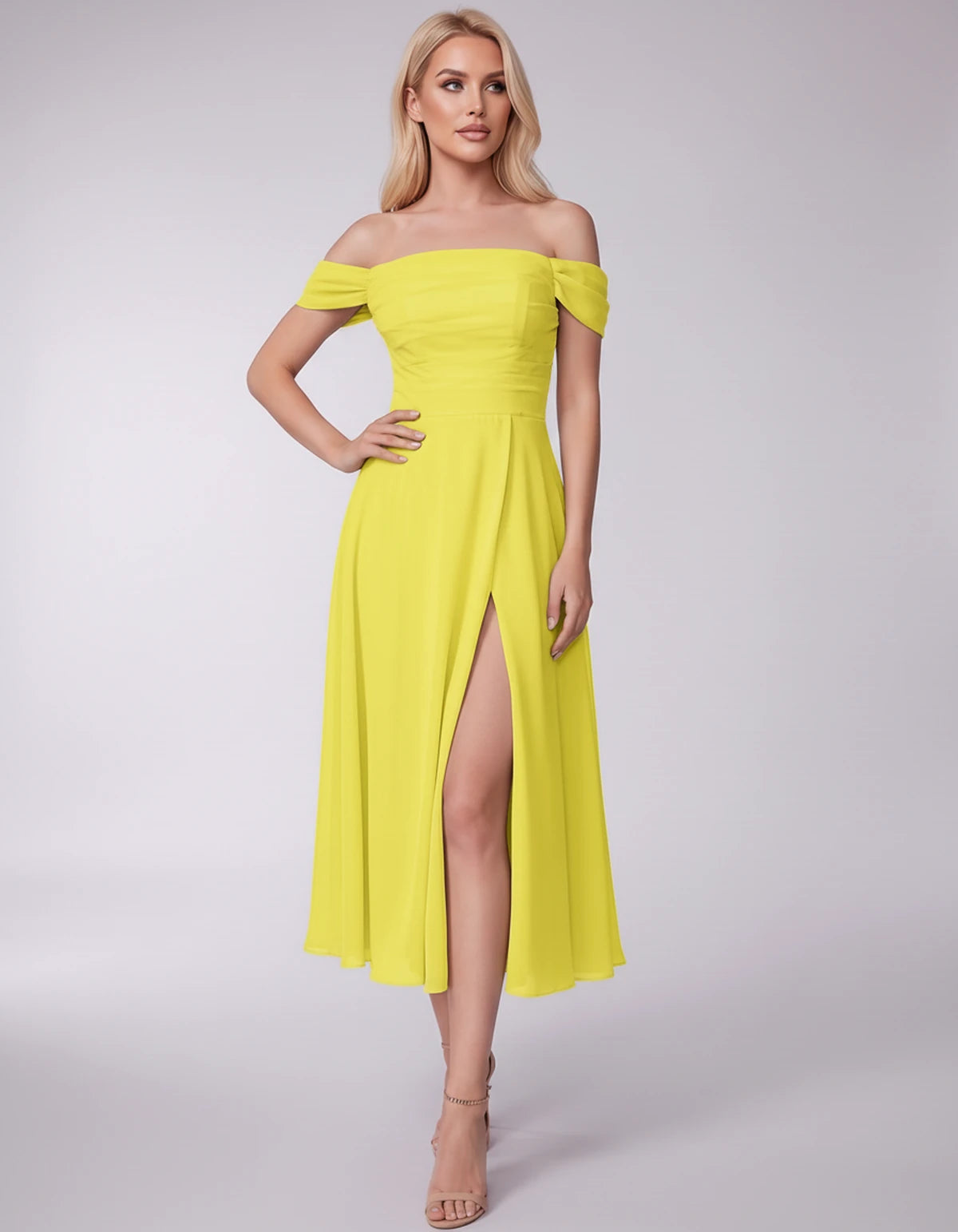 Marisol Midi Dresses — Yellow | SKU: RB-3c3e40-yellow-2,RB-3c3e40-yellow-4,RB-3c3e40-yellow-6,RB-3c3e40-yellow-8,RB-3c3e40-yellow-10,RB-3c3e40-yellow-12,RB-3c3e40-yellow-14,RB-3c3e40-yellow-16,RB-3c3e40-yellow-16W,RB-3c3e40-yellow-18W,RB-3c3e40-yellow-20W,RB-3c3e40-yellow-22W
