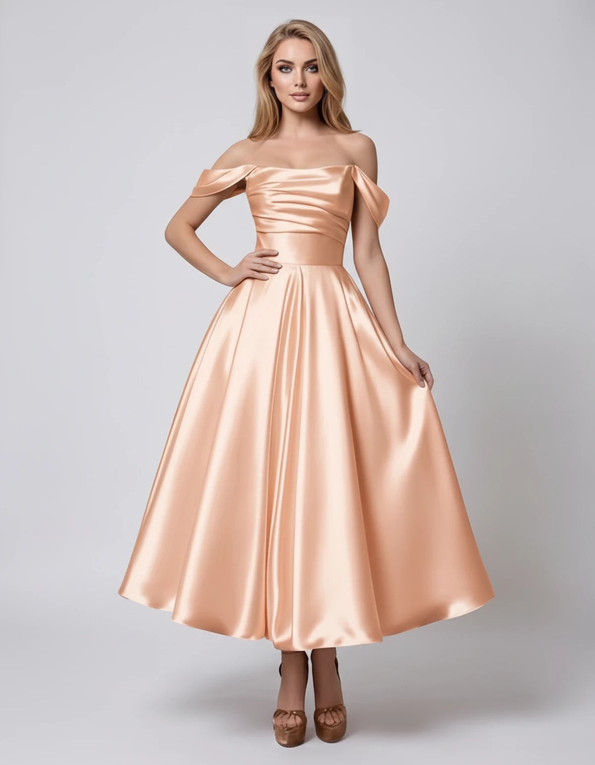 Marsanne Midi Dresses — Blush | SKU: RB-39dca0-blush-2,RB-39dca0-blush-4,RB-39dca0-blush-6,RB-39dca0-blush-8,RB-39dca0-blush-10,RB-39dca0-blush-12,RB-39dca0-blush-14,RB-39dca0-blush-16,RB-39dca0-blush-16W,RB-39dca0-blush-18W,RB-39dca0-blush-20W,RB-39dca0-blush-22W