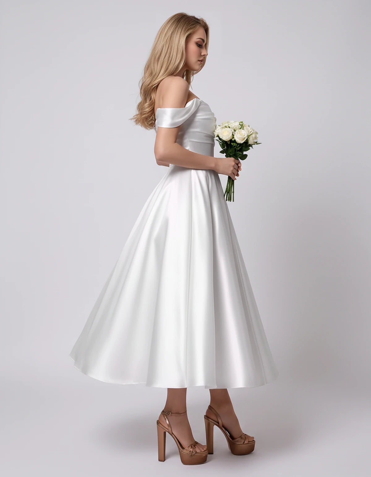 Marsanne Midi Dresses — White | SKU: RB-39dca0-white-2,RB-39dca0-white-4,RB-39dca0-white-6,RB-39dca0-white-8,RB-39dca0-white-10,RB-39dca0-white-12,RB-39dca0-white-14,RB-39dca0-white-16,RB-39dca0-white-16W,RB-39dca0-white-18W,RB-39dca0-white-20W,RB-39dca0-white-22W
