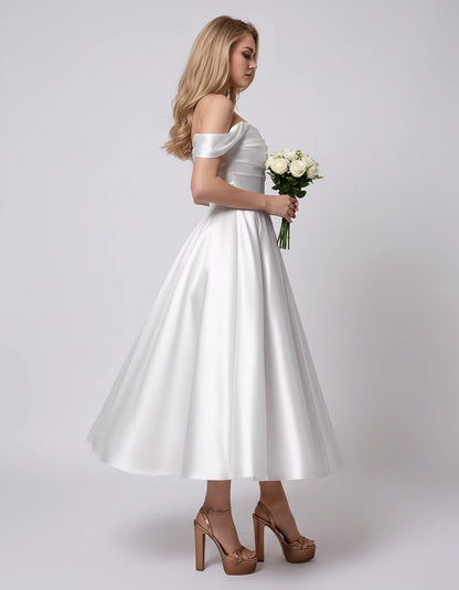 Marsanne Midi Dresses — White | SKU: RB-39dca0-white-2,RB-39dca0-white-4,RB-39dca0-white-6,RB-39dca0-white-8,RB-39dca0-white-10,RB-39dca0-white-12,RB-39dca0-white-14,RB-39dca0-white-16,RB-39dca0-white-16W,RB-39dca0-white-18W,RB-39dca0-white-20W,RB-39dca0-white-22W