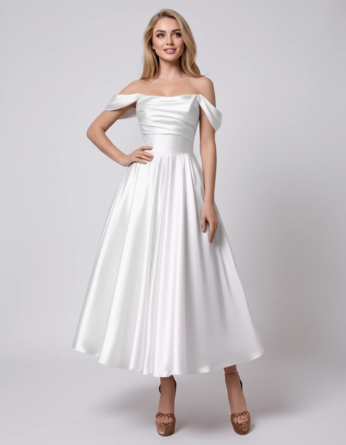 Marsanne Midi Dresses — White | SKU: RB-39dca0-white-2,RB-39dca0-white-4,RB-39dca0-white-6,RB-39dca0-white-8,RB-39dca0-white-10,RB-39dca0-white-12,RB-39dca0-white-14,RB-39dca0-white-16,RB-39dca0-white-16W,RB-39dca0-white-18W,RB-39dca0-white-20W,RB-39dca0-white-22W