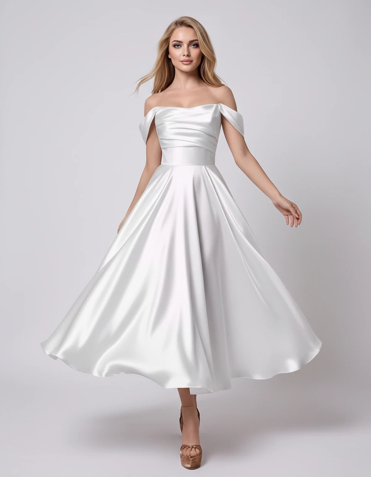 Marsanne Midi Dresses — White | SKU: RB-39dca0-white-2,RB-39dca0-white-4,RB-39dca0-white-6,RB-39dca0-white-8,RB-39dca0-white-10,RB-39dca0-white-12,RB-39dca0-white-14,RB-39dca0-white-16,RB-39dca0-white-16W,RB-39dca0-white-18W,RB-39dca0-white-20W,RB-39dca0-white-22W