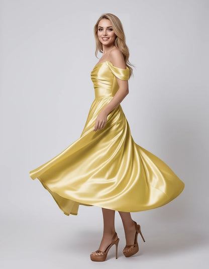 Marsanne Midi Dresses — Yellow | SKU: RB-39dca0-yellow-2,RB-39dca0-yellow-4,RB-39dca0-yellow-6,RB-39dca0-yellow-8,RB-39dca0-yellow-10,RB-39dca0-yellow-12,RB-39dca0-yellow-14,RB-39dca0-yellow-16,RB-39dca0-yellow-16W,RB-39dca0-yellow-18W,RB-39dca0-yellow-20W,RB-39dca0-yellow-22W