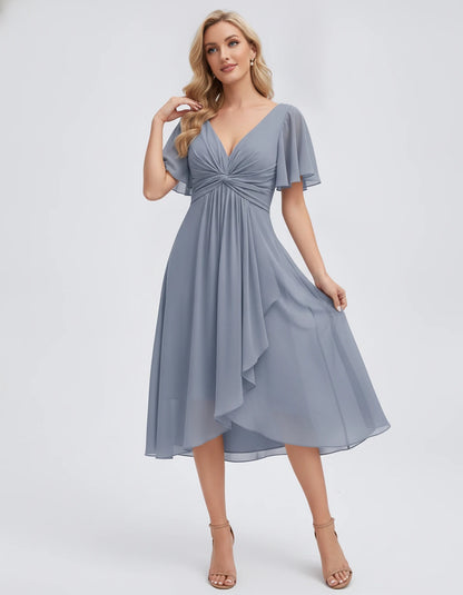 Maylis Midi Dresses — Blue | SKU: RB-cd26cb-blue-2,RB-cd26cb-blue-4,RB-cd26cb-blue-6,RB-cd26cb-blue-8,RB-cd26cb-blue-10,RB-cd26cb-blue-12,RB-cd26cb-blue-14,RB-cd26cb-blue-16,RB-cd26cb-blue-16W,RB-cd26cb-blue-18W,RB-cd26cb-blue-20W,RB-cd26cb-blue-22W