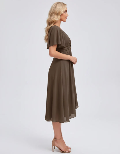 Maylis Midi Dresses — Brown | SKU: RB-cd26cb-brown-2,RB-cd26cb-brown-4,RB-cd26cb-brown-6,RB-cd26cb-brown-8,RB-cd26cb-brown-10,RB-cd26cb-brown-12,RB-cd26cb-brown-14,RB-cd26cb-brown-16,RB-cd26cb-brown-16W,RB-cd26cb-brown-18W,RB-cd26cb-brown-20W,RB-cd26cb-brown-22W