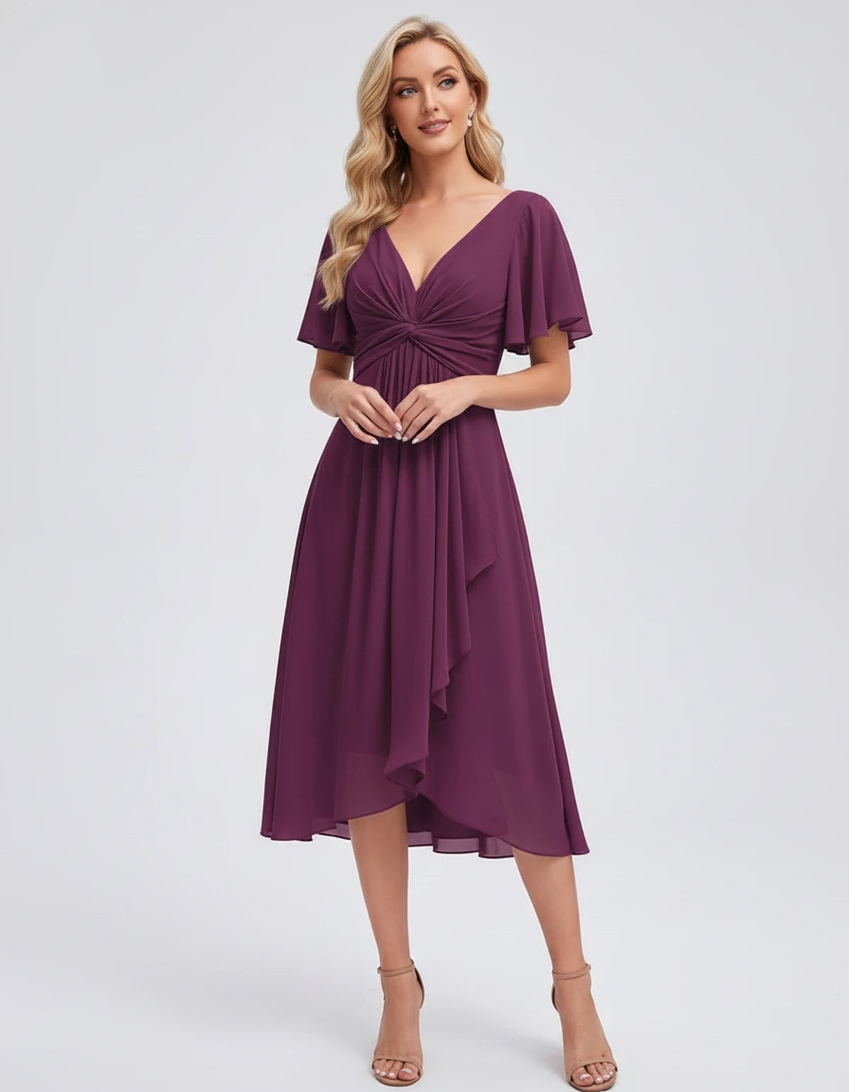 Maylis Midi Dresses — Desert Rose | SKU: RB-cd26cb-desert29-2,RB-cd26cb-desert29-4,RB-cd26cb-desert29-6,RB-cd26cb-desert29-8,RB-cd26cb-desert29-10,RB-cd26cb-desert29-12,RB-cd26cb-desert29-14,RB-cd26cb-desert29-16,RB-cd26cb-desert29-16W,RB-cd26cb-desert29-18W,RB-cd26cb-desert29-20W,RB-cd26cb-desert29-22W