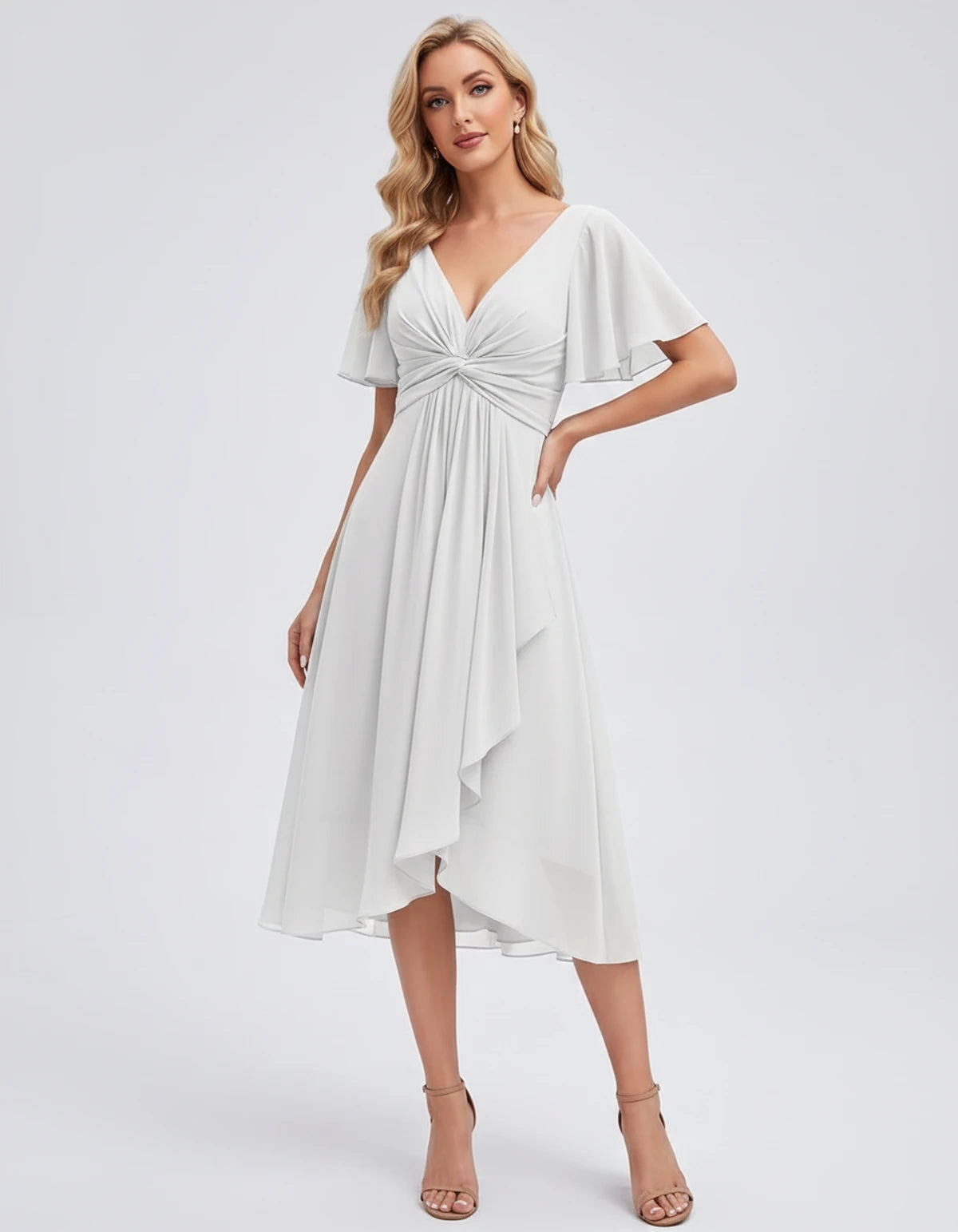 Maylis Midi Dresses — White | SKU: RB-cd26cb-white-2,RB-cd26cb-white-4,RB-cd26cb-white-6,RB-cd26cb-white-8,RB-cd26cb-white-10,RB-cd26cb-white-12,RB-cd26cb-white-14,RB-cd26cb-white-16,RB-cd26cb-white-16W,RB-cd26cb-white-18W,RB-cd26cb-white-20W,RB-cd26cb-white-22W
