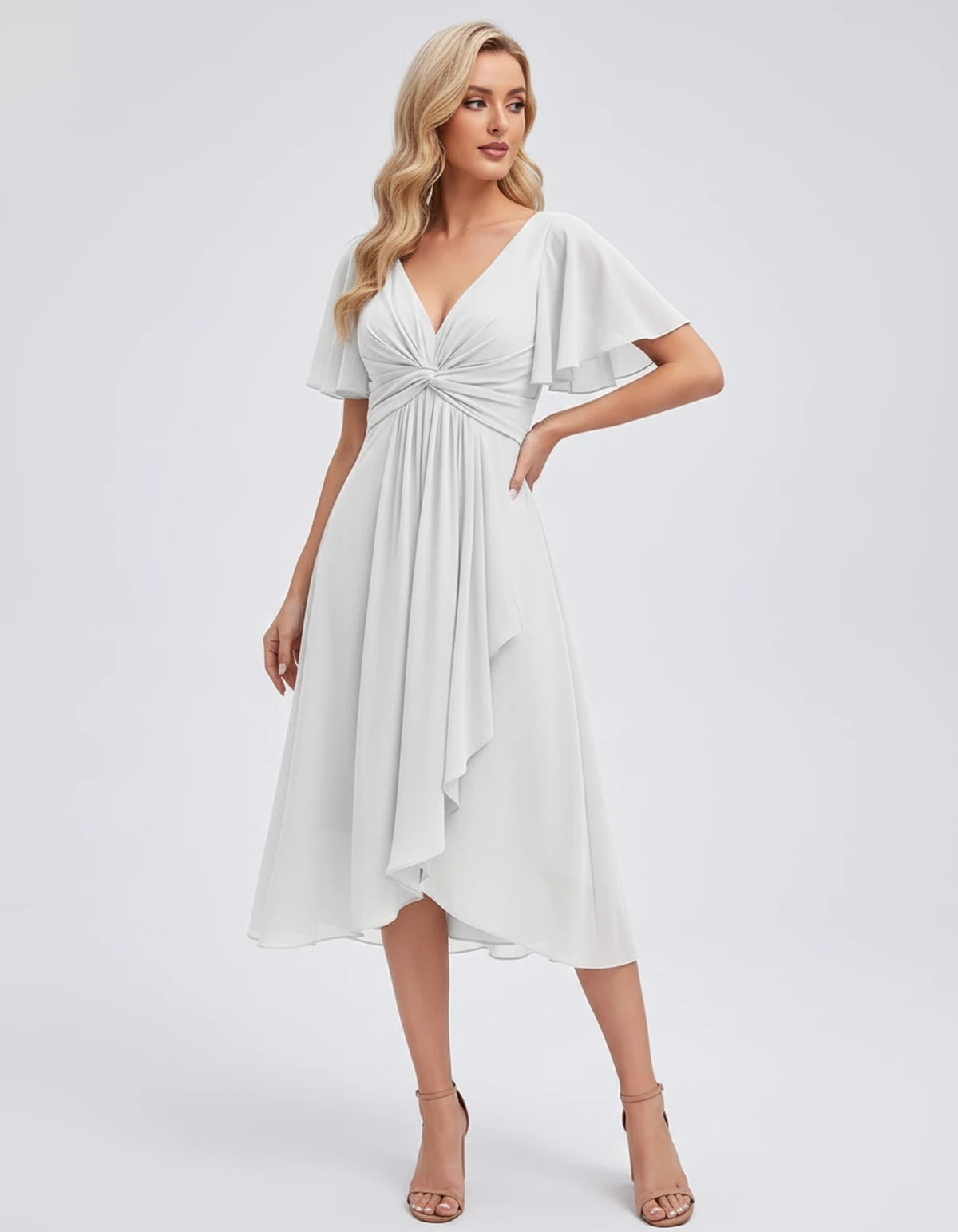 Maylis Midi Dresses — White | SKU: RB-cd26cb-white-2,RB-cd26cb-white-4,RB-cd26cb-white-6,RB-cd26cb-white-8,RB-cd26cb-white-10,RB-cd26cb-white-12,RB-cd26cb-white-14,RB-cd26cb-white-16,RB-cd26cb-white-16W,RB-cd26cb-white-18W,RB-cd26cb-white-20W,RB-cd26cb-white-22W