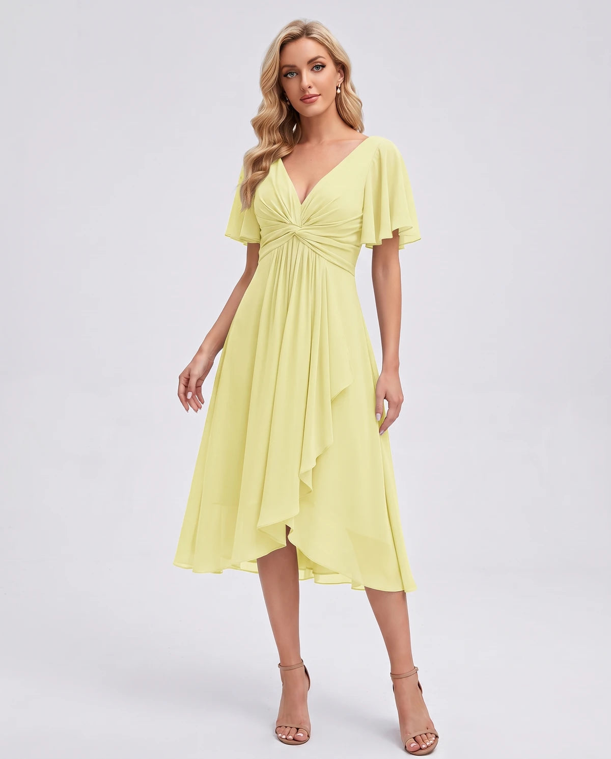 Maylis Midi Dresses — Yellow