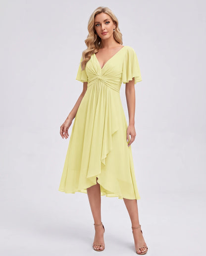 Maylis Midi Dresses — Yellow