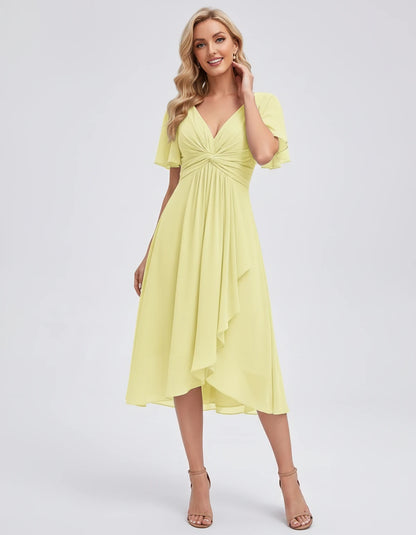 Maylis Midi Dresses — Yellow | SKU: RB-cd26cb-yellow-2,RB-cd26cb-yellow-4,RB-cd26cb-yellow-6,RB-cd26cb-yellow-8,RB-cd26cb-yellow-10,RB-cd26cb-yellow-12,RB-cd26cb-yellow-14,RB-cd26cb-yellow-16,RB-cd26cb-yellow-16W,RB-cd26cb-yellow-18W,RB-cd26cb-yellow-20W,RB-cd26cb-yellow-22W