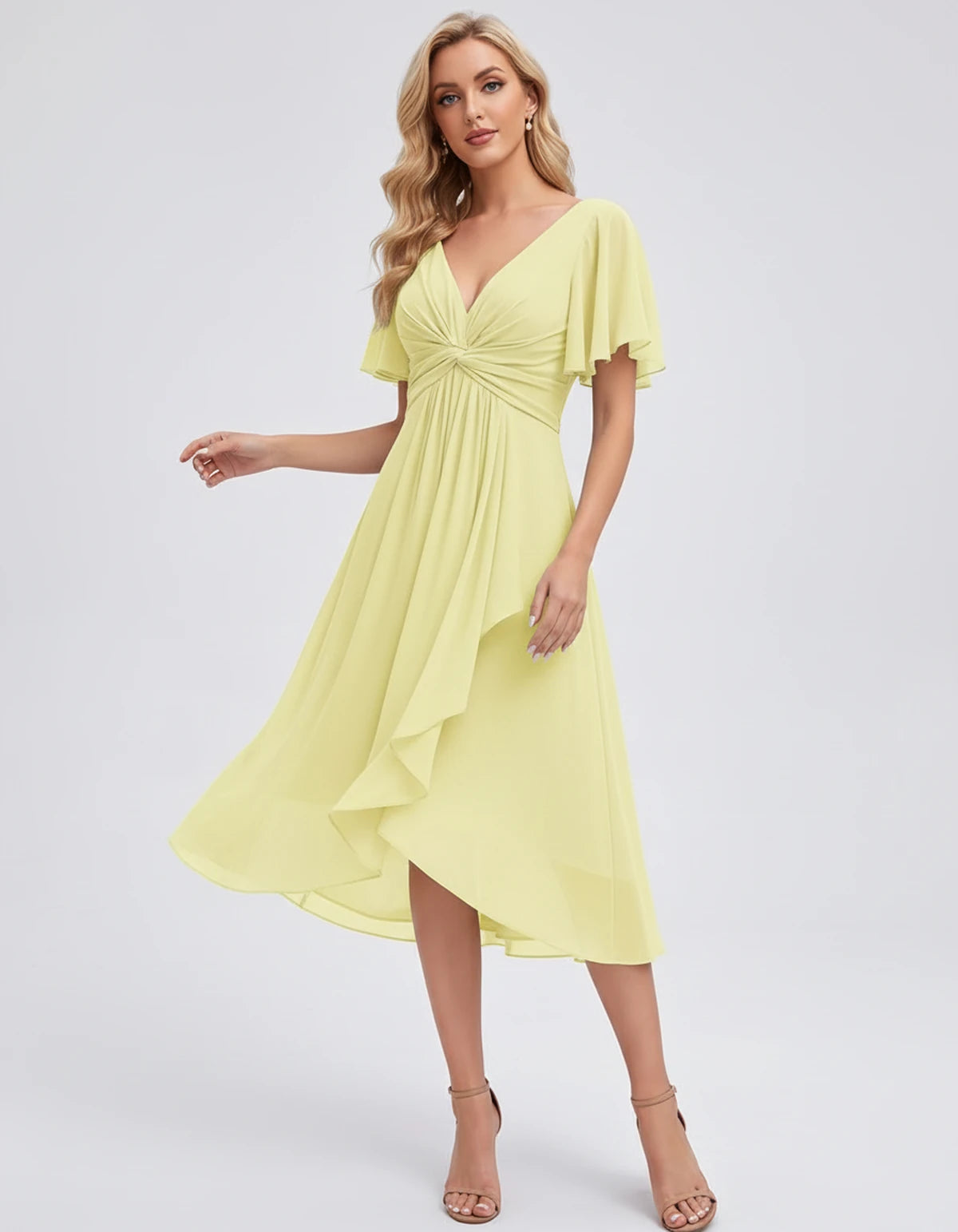 Maylis Midi Dresses — Yellow | SKU: RB-cd26cb-yellow-2,RB-cd26cb-yellow-4,RB-cd26cb-yellow-6,RB-cd26cb-yellow-8,RB-cd26cb-yellow-10,RB-cd26cb-yellow-12,RB-cd26cb-yellow-14,RB-cd26cb-yellow-16,RB-cd26cb-yellow-16W,RB-cd26cb-yellow-18W,RB-cd26cb-yellow-20W,RB-cd26cb-yellow-22W
