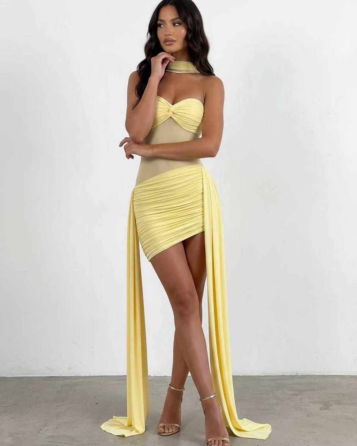Ramblion Mela mini dress — strapless / off shoulder neckline · styled view 6 · styled for prom season