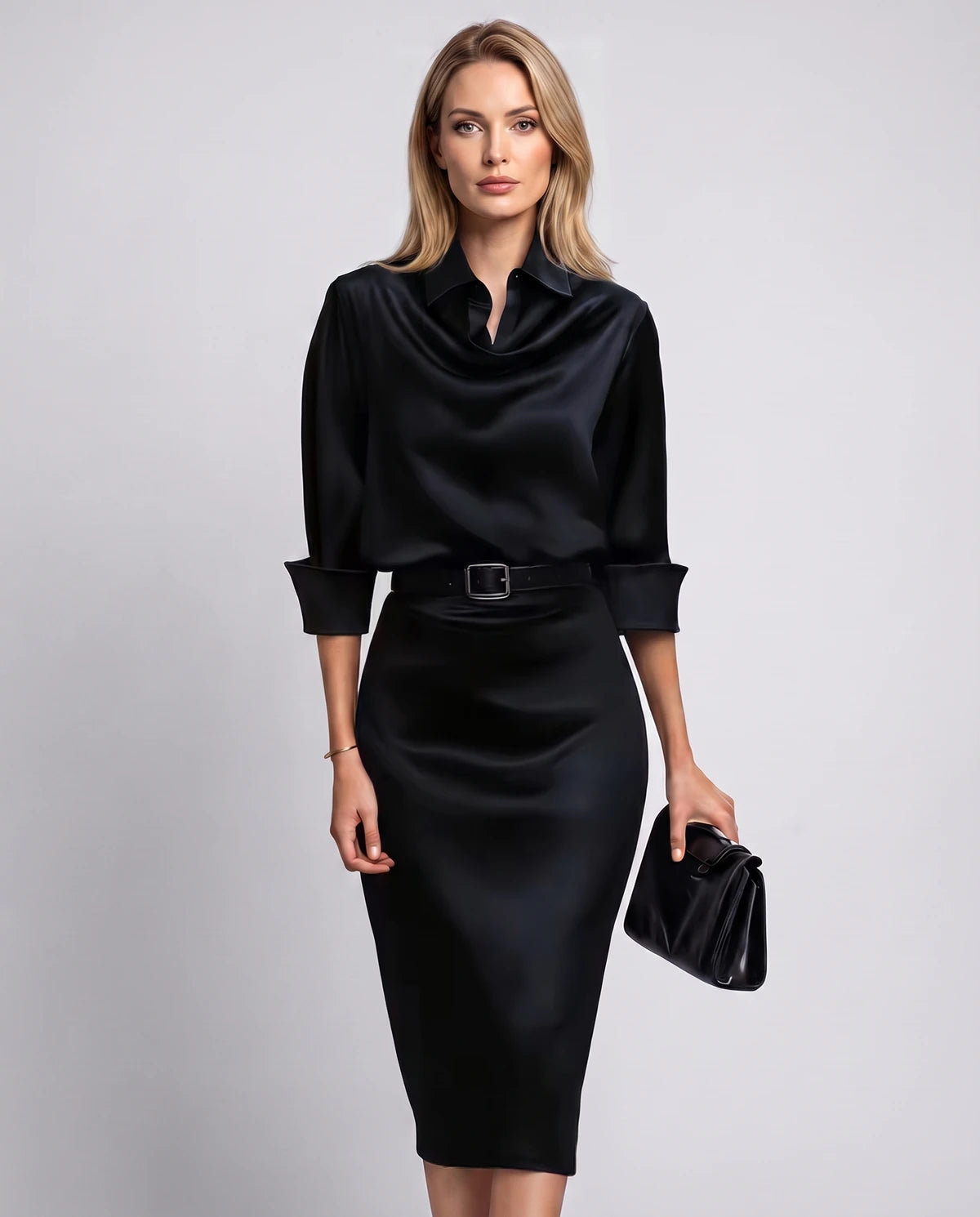 Melisande Midi Dresses — Black