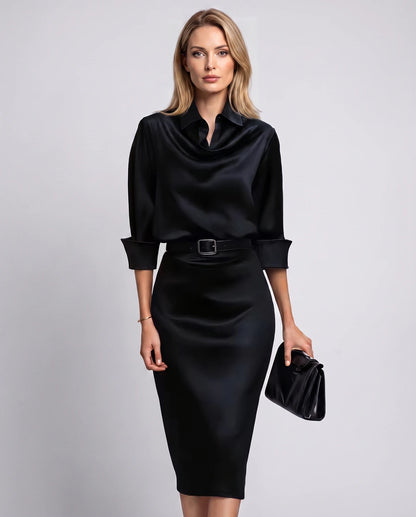 Melisande Midi Dresses — Black