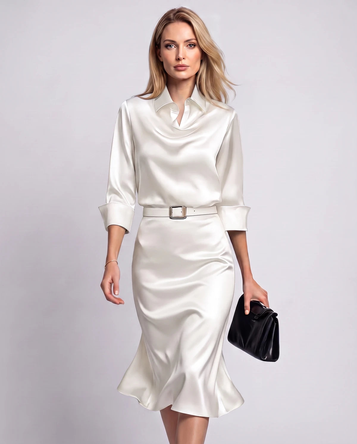 Melisande Midi Dresses — White | SKU: RB-65198c-white-XS,RB-65198c-white-S,RB-65198c-white-M,RB-65198c-white-L,RB-65198c-white-XL,RB-65198c-white-2XL