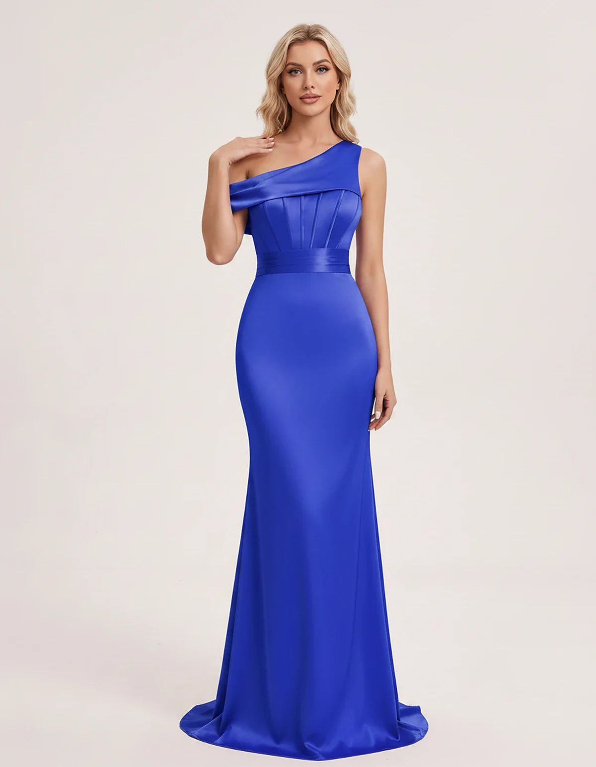 Satin One-Shoulder Off-Shoulder Mermaid Maxi Dress for Party, Cocktail, Evening, Wedding Guest, Bridesmaid & Summer Events, f | SKU: MD-582746193847561-ROYALBLUE-L,MD-582746193847561-ROYALBLUE-M,MD-582746193847561-ROYALBLUE-S,MD-582746193847561-ROYALBLUE-XL,MD-582746193847561-ROYALBLUE-XS