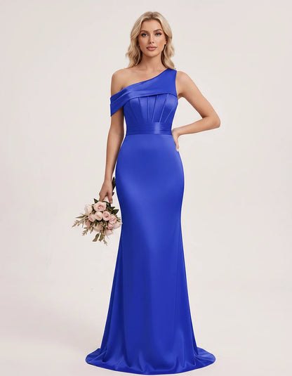 Satin One-Shoulder Off-Shoulder Mermaid Maxi Dress for Party, Cocktail, Evening, Wedding Guest, Bridesmaid & Summer Events, f | SKU: MD-582746193847561-ROYALBLUE-L,MD-582746193847561-ROYALBLUE-M,MD-582746193847561-ROYALBLUE-S,MD-582746193847561-ROYALBLUE-XL,MD-582746193847561-ROYALBLUE-XS